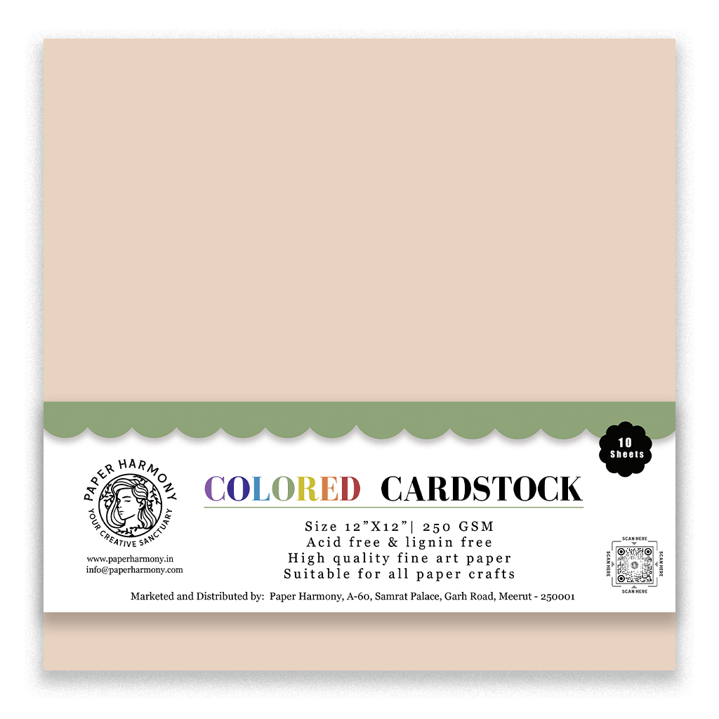 Biscuit Creme Cardstock 12"x12" - 250 GSM - Paper Harmony