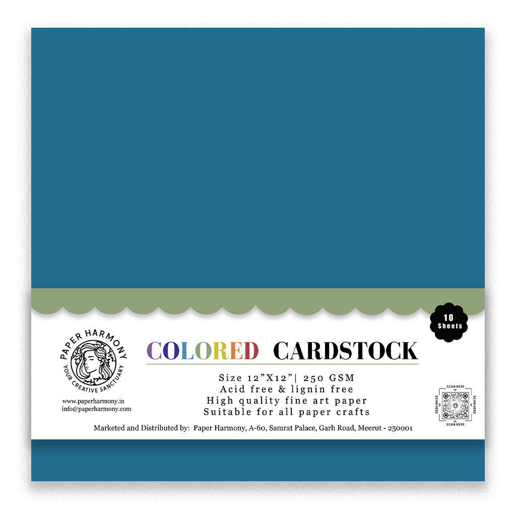 Blue Abysse Cardstock 12"x12" - 250 GSM - Paper Harmony
