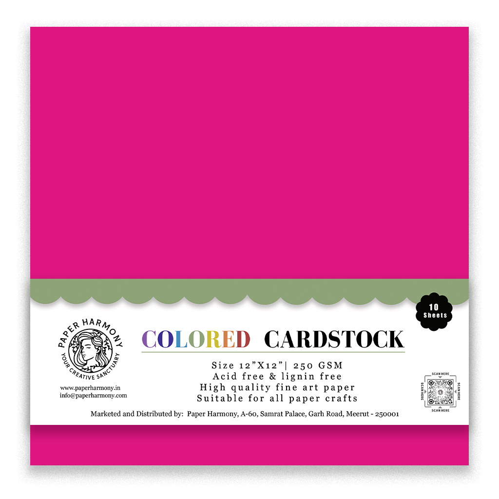Bougainville Pink Cardstock 12"x12" - 250 GSM - Paper Harmony