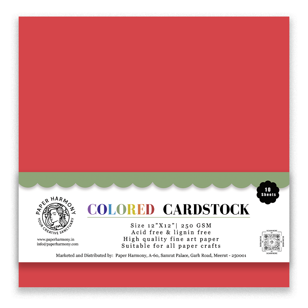 Roma Red Cardstock 12"x12" - 250 GSM - Paper Harmony
