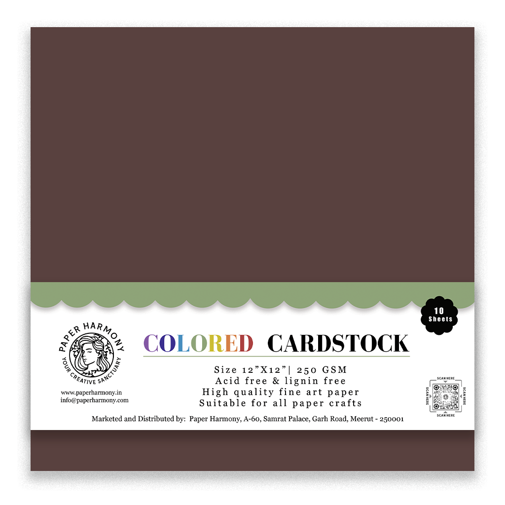 Brown Cardstock 12"x12" - 250 GSM - Paper Harmony