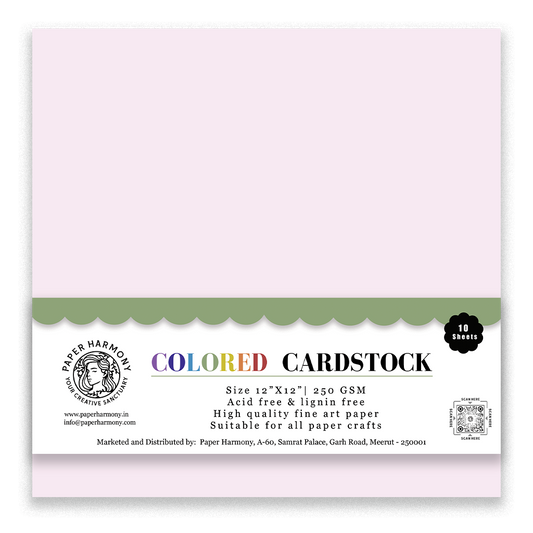Pastel Pink Cardstock 12"x12" - 250 GSM - Paper Harmony