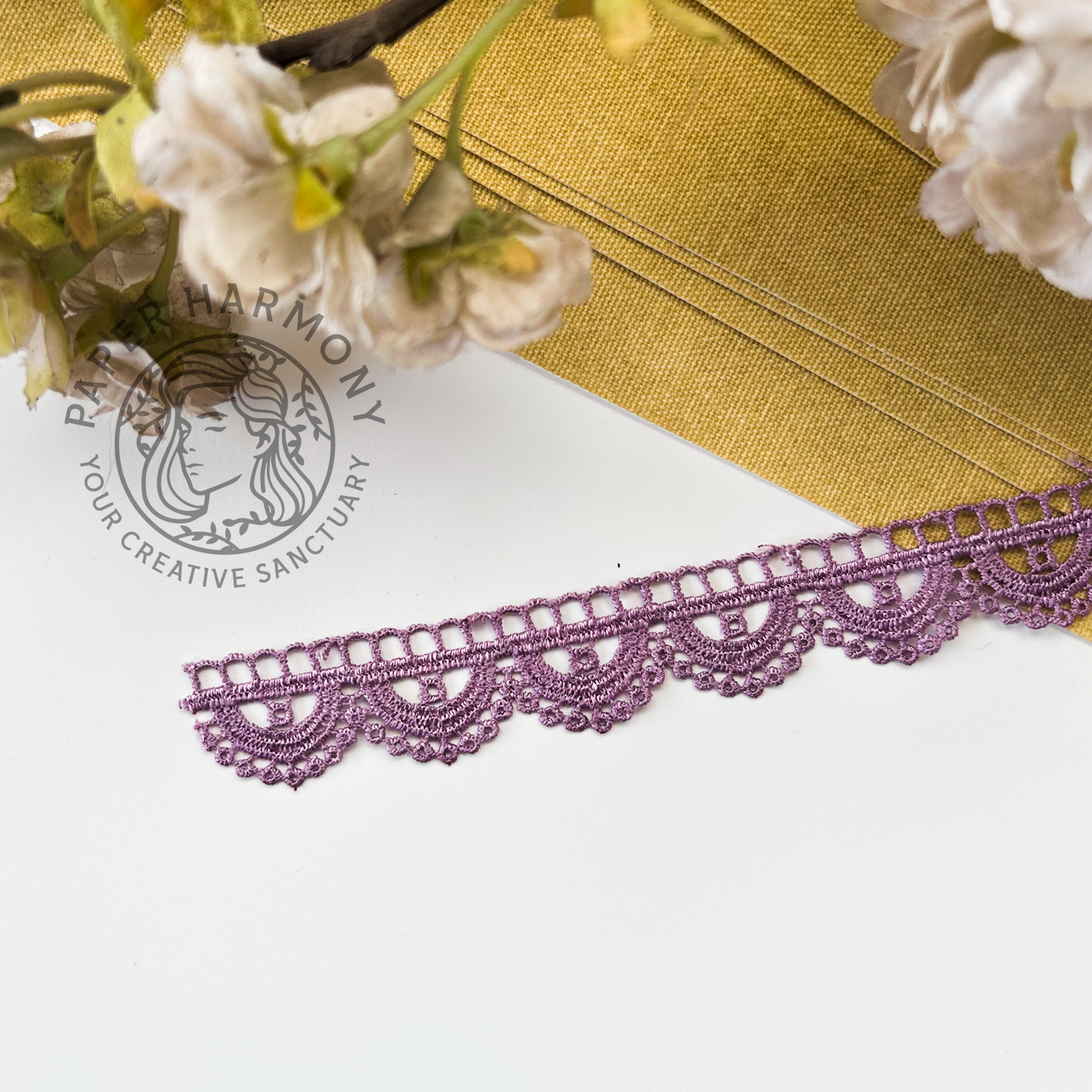 Scallop Lace Mauve, 1 MTR - Paper Harmony