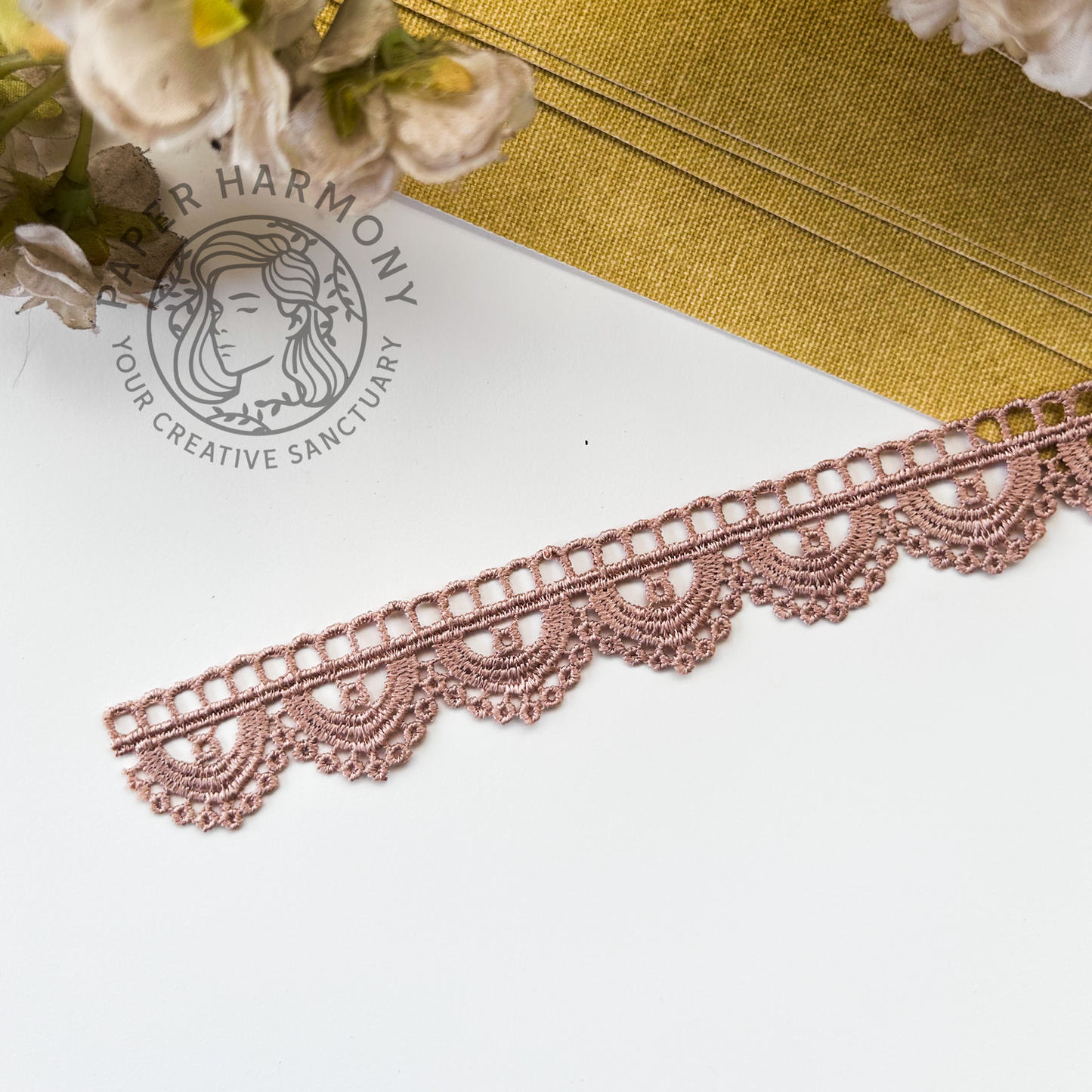 Scallop Lace Mocha, 1 MTR - Paper Harmony
