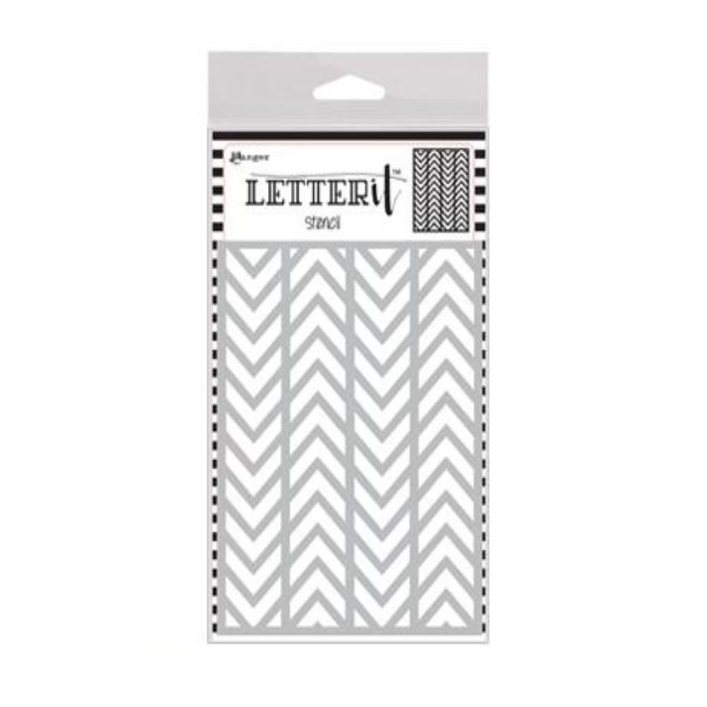 Tim Holtz Letter It Background Stencil Alternating Chevrons - Paper Harmony