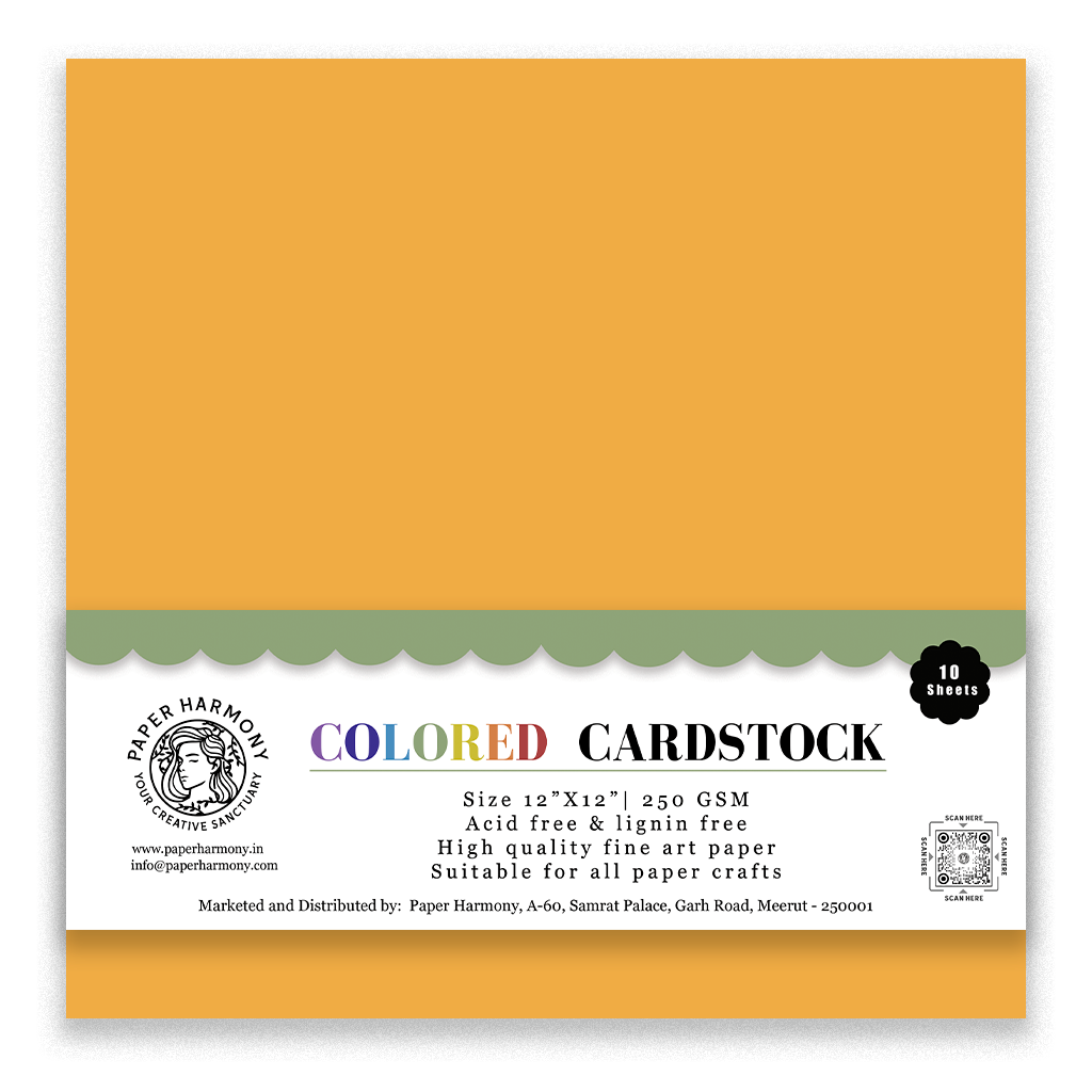 Sunset Yellow Cardstock 12"x12" - 250 GSM - Paper Harmony