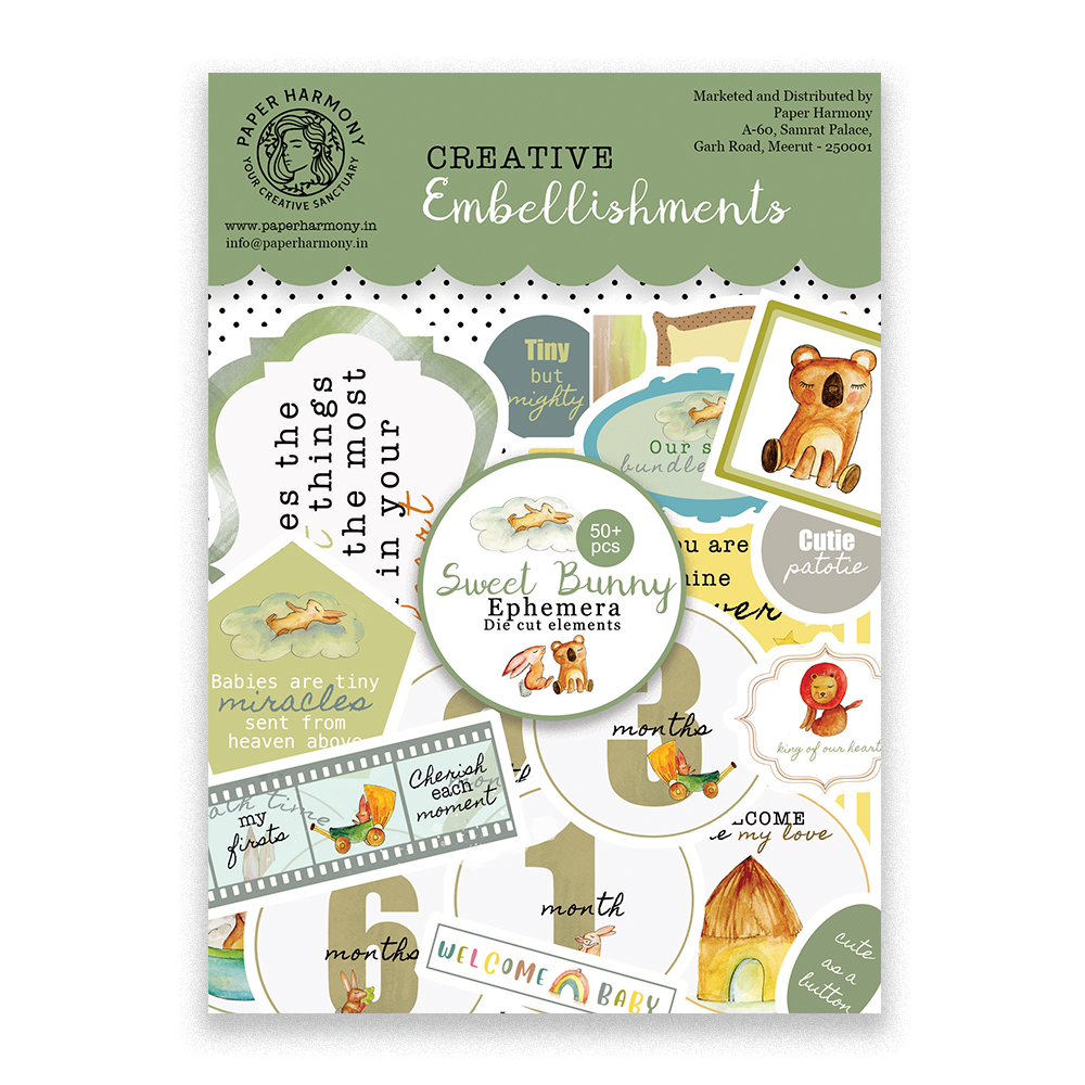 Sweet Bunny Ephemera - Die cut Elements - Paper Harmony