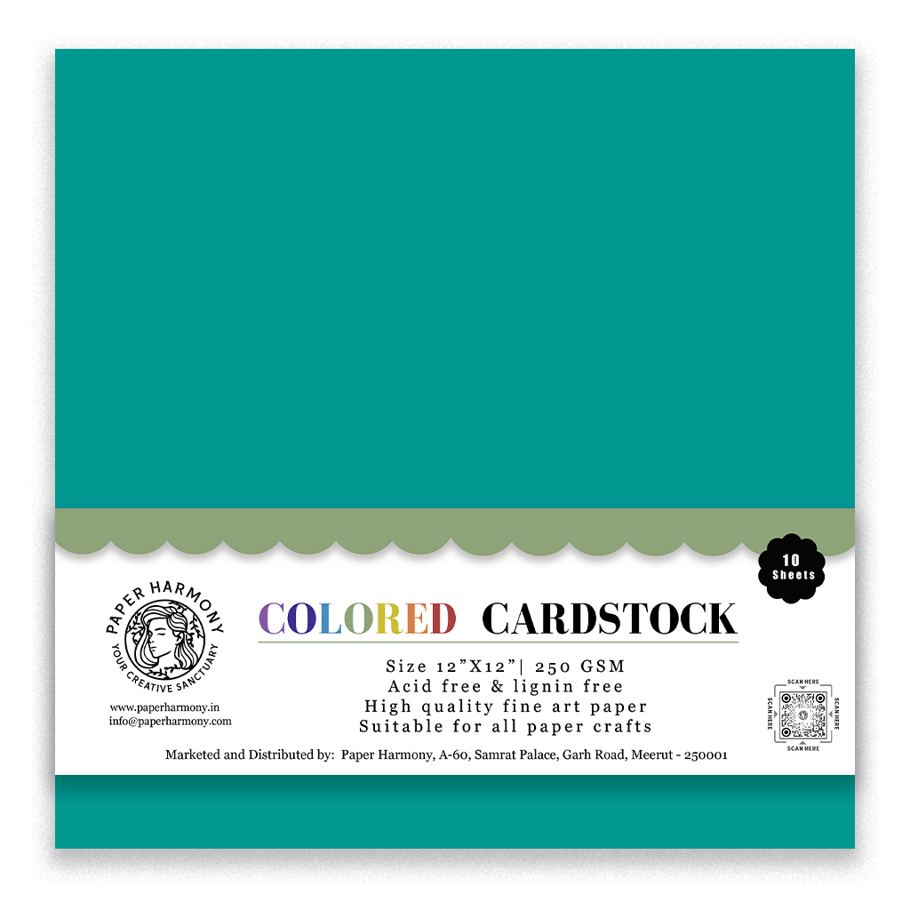 Blue Vert Cardstock 12"x12" - 250 GSM - Paper Harmony