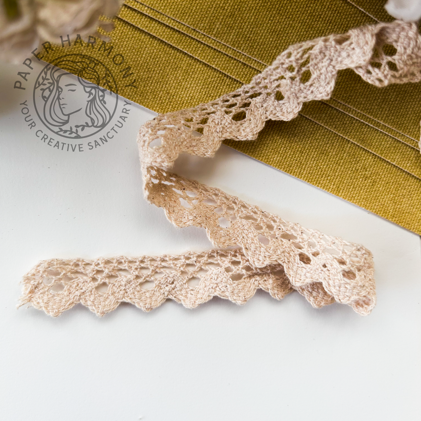 Vintage Cotton Lace Beige, 1 MTR - Paper Harmony