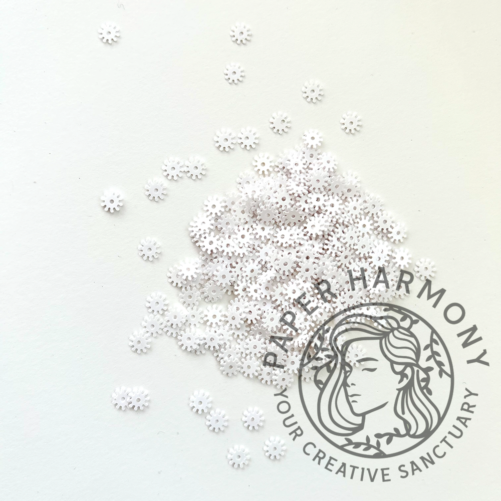 White Snowflake Sequins - 10 gm - Paper Harmony