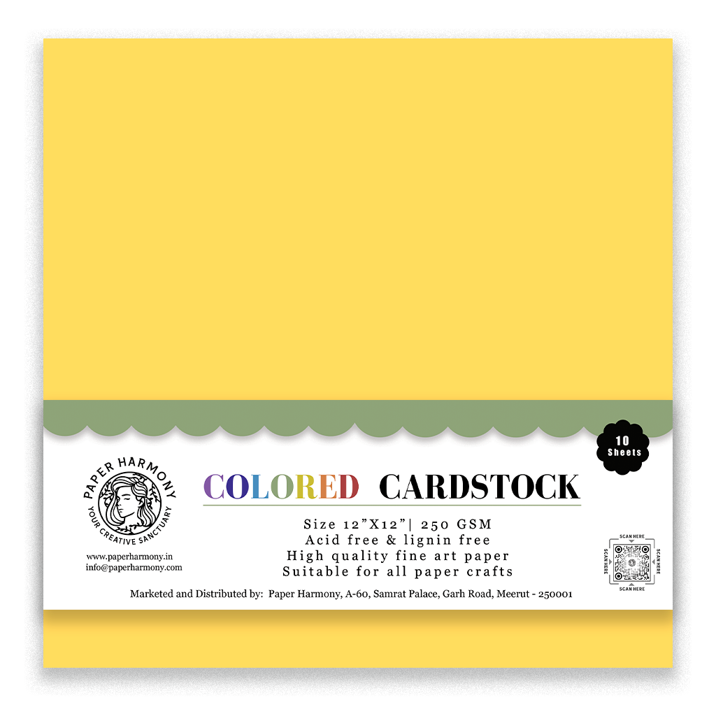 Pineapple Yellow Cardstock 12"x12" - 250 GSM - Paper Harmony