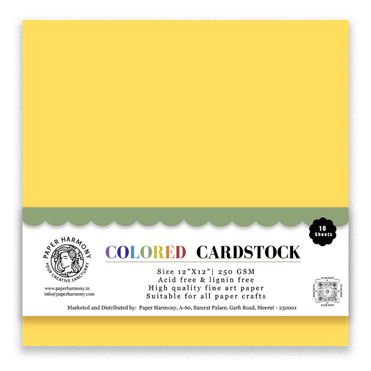 Pineapple Yellow Cardstock 12"x12" - 250 GSM - Paper Harmony