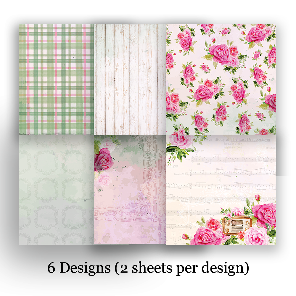 Love Letters Pattern Paper - 12"x12" - Paper Harmony