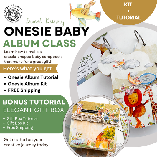 Onesie Baby Album Class with Kit + Tutorial - Paper Harmony
