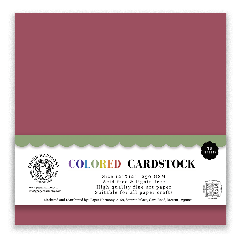 Deep Maroon Cardstock 12"x12" - 250 GSM - Paper Harmony